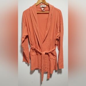 Aegean Apparel 100% Organic Cotton Orange Turkish Bath Robe Size L/XL